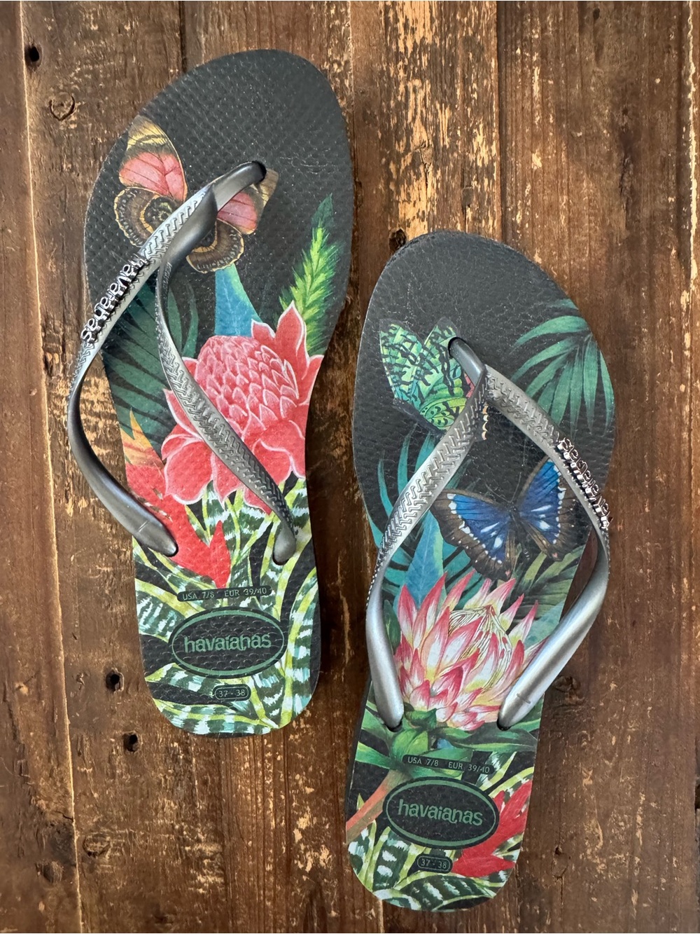 Havaianas Women's Floral Butterfly Flip Flops - Multicolor